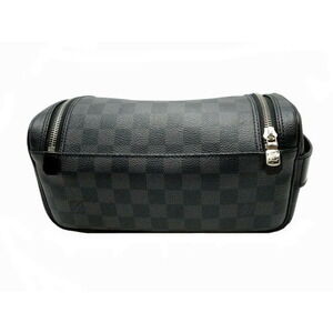 Louis Vuitton Cosmetic Pouch Damier Graphite Black Toilette